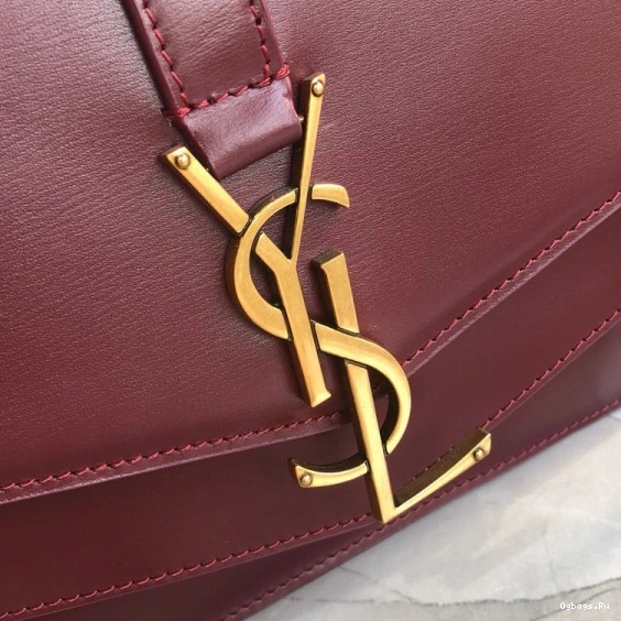 BURGUNDY LEATHER SULPICE MEDIUM YSL CHAIN BAG IN 0821